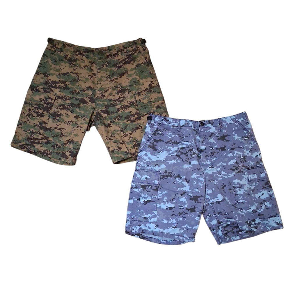 Rothco Camo BDU Shorts Men's Camouflage - Green and Blue Sz 31" to 35"